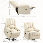 Fauteuil relax inclinable électrique releveur avec repose-pied et télécommande 86 x 92 x 102 cm Beige-2