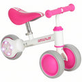 Draisienne Bébé 1-2 ans, Roue lumineuse, 3 Roues EVA Silencieuses sans Pédale, Limiteur Direction 135°, 51x22x36cm, Rose-0