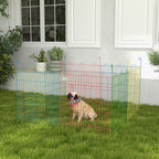 Enclos Pliant en Acier pour Chiens, Lapins, Rongeurs, Petits Animaux, Intérieur et Extérieur, 8 Panneaux avec Porte-1