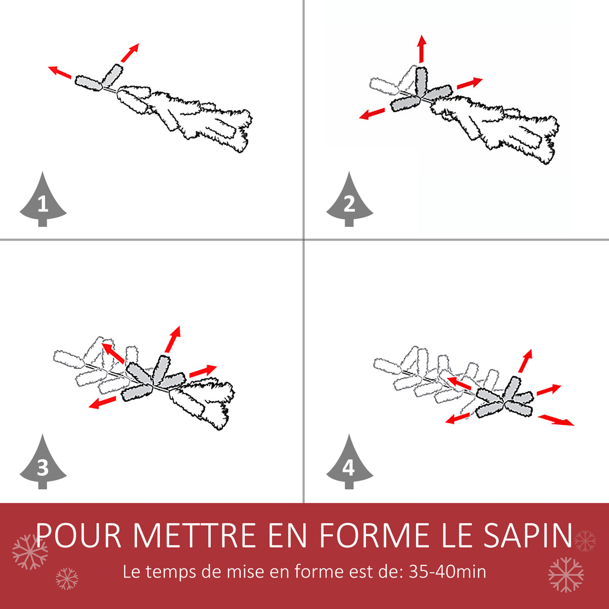 Sapin de Noël Artificiel 240H cm 1499 Branches épines Imitation Nordmann Grand réalisme Vert-4