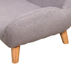Canapé pour chien canapé pour animal de compagnie pieds effilés en bois revêtement tissu 72 x 44 x 31 cm - gris-8