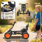 Kart à pédales pour enfants, karting enfant, avancer et reculer, pour garçons filles de 2-5 ans, 84x54x56 cm, noir-2