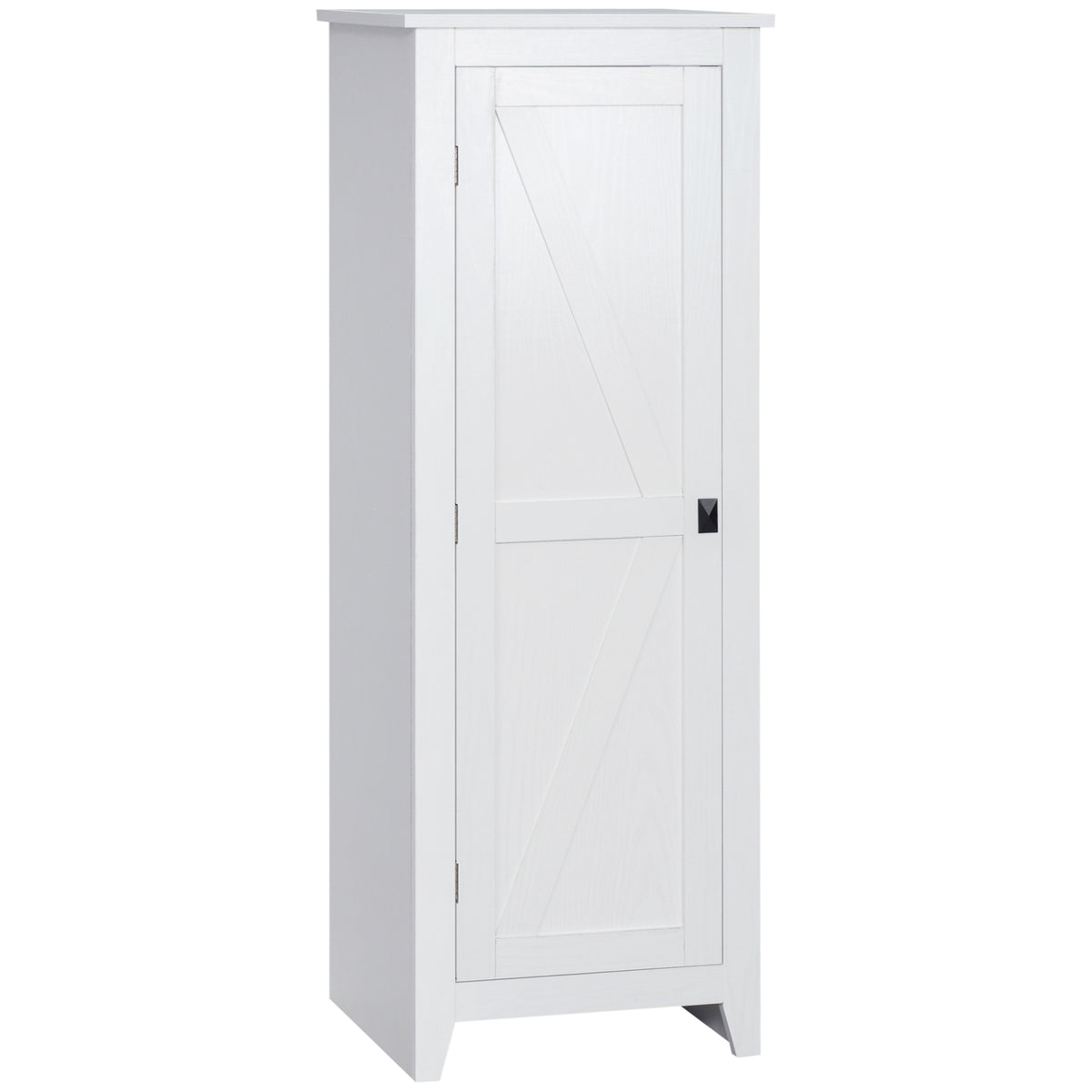 Armoire de Rangement sur Pieds buffet cuisine meuble de rangement pour Salle de bain Gain de Place Style Classique avec 2 étagères réglables- Hauteur 120 cm en Bois Blanc-0
