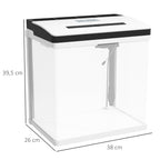 Aquarium en verre avec filtre couvercle et lumière LED pour poissons capacité 28L 38 x 26 x 39,5 cm blanc-2