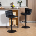 Lot de 2 tabourets de bar, chaises de bar réglable en hauteur avec assise pivotant en PU 44 x 45 x 85-106 cm noir-1