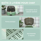 Maison de toilette, bac à litière fermé pour chat Compartiment Inférieur Amovible pour un Nettoyage Facile Pelle inclus-6