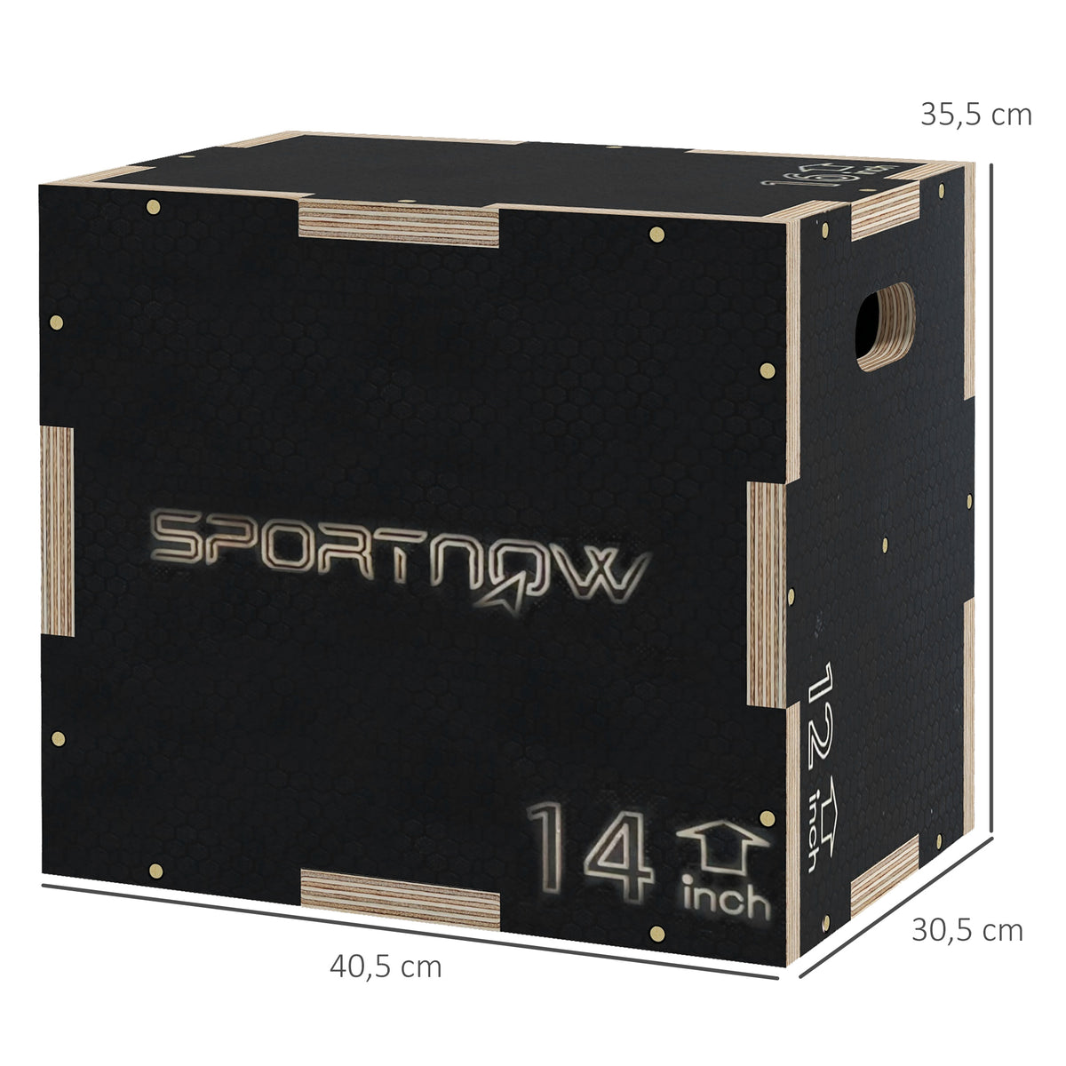 Box Jump pliométrie 3 en 1 boîte à saut musculation fitness pour box training en bois, 30,5/35,5/40,5H cm-2