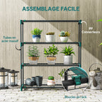 Lot de 2 Étagères à Plantes 4 Niveaux Intérieur Extérieur, Supports pour Plantes en Métal, 90 x 28 x 104 cm, Vert-5
