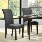 Lot de 2 chaises de Salle à Manger Chaise de cuicine Grand Confort Pieds en Bois Lin 47 x 61 x 101 cm gris foncé-9