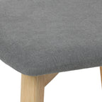 Lot de 2 Chaises de Salle à Manger, Chaises Cuisine, Assise Rembourrées en Lin, Dossier Incurvé, Gris et Bois Naturel-9
