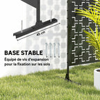 Panneau brise vue décoratif paravent extérieur à motif géométrique ajouré en métal - 122 x 45 x 198 cm, noir-4