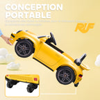 Voiture électrique enfants, véhicule électrique 12V, télécommande 2,4G, phares, musique, klaxon, 103 x 55 x 44 cm, jaune-8