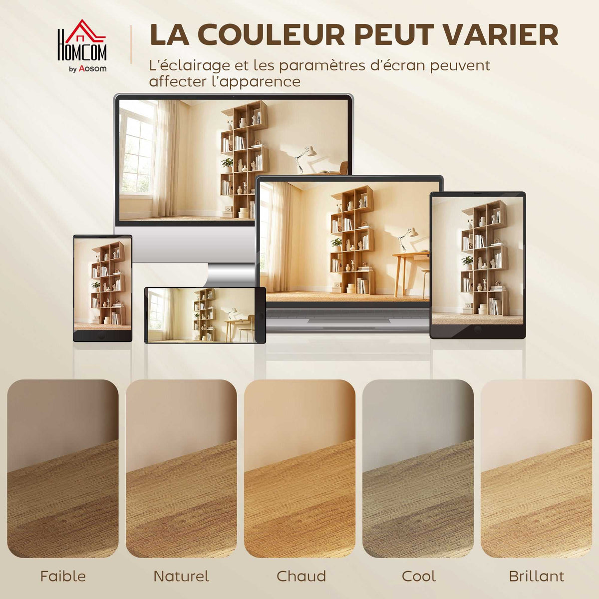 Bibliothèque à 5 niveaux, étagère de rangement en forme S avec 15 compartiments ouverts, 80 x 24 x 200 cm, chêne-7