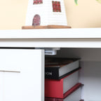 Buffet de cuisine armoire de cuisine contemporaine multi-rangements 2 placards 3 étagères 60 x 30 x 123 cm blanc-8