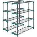 Lot de 2 Étagères à Plantes 4 Niveaux Intérieur Extérieur, Supports pour Plantes en Métal, 90 x 28 x 104 cm, Vert-0