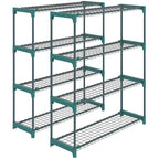 Lot de 2 Étagères à Plantes 4 Niveaux Intérieur Extérieur, Supports pour Plantes en Métal, 90 x 28 x 104 cm, Vert-0