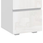Lot de 2 Tables de Chevet, Tables d'Appoint avec 2 Tiroirs, Façades à Haute Brillance, Plateau Large, 40x40x58cm, Blanc-9