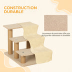 Escalier pour Chien à 3 Marches, Escalier pour Chat, Échelle Antidérapante pour Animaux, 46 x 35 x 35 cm, Beige-5