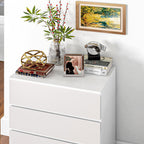 Commode 4 tiroirs meuble de rangement sans poignées design minimaliste 60 x 40 x 80 cm blanc-7