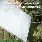 Poulailler, grand poulailler en métal avec couverture imperméable et anti-UV, cage pour 10-15 poules, 3 x 3,4 x 1,9m-6