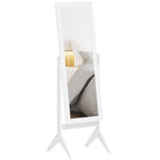 Miroir en Pied Grand Miroir de Sol Inclinaison réglable pour Dressing Chambre dim. 47L x 46l x 148H cm en blanc-0