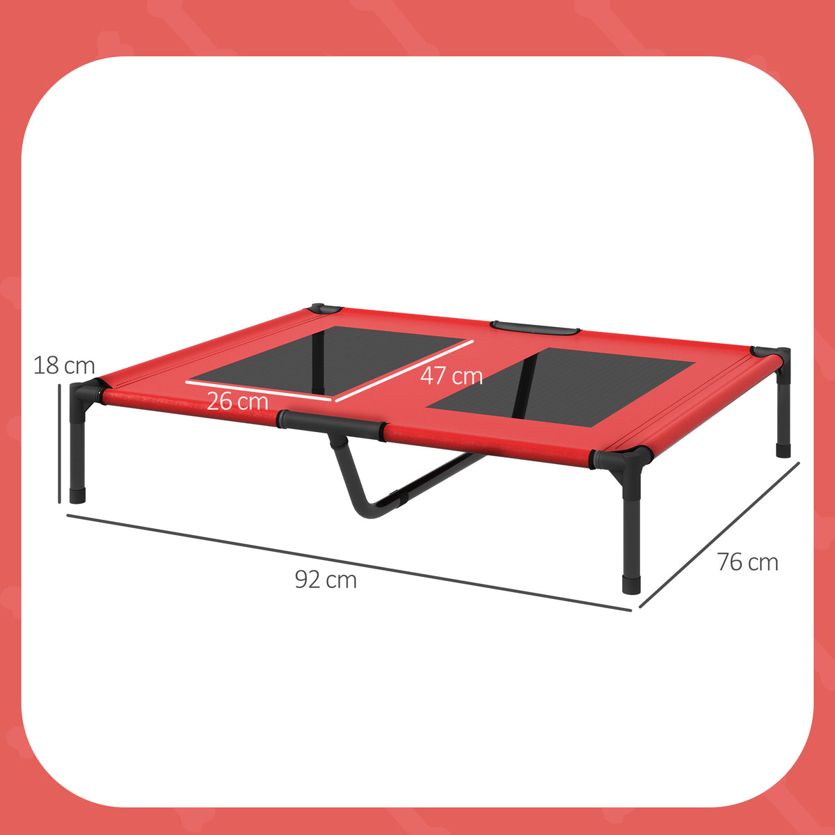Lit sur pieds lit pour chien chat lit de camp lit surélevé animaux tissu Oxford textilène micro-perforé métal-2