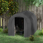 Abri de jardin tente de rangement extérieur abri de vélo garage pour vélo bâche en PE métal 2,4 x 1,8 x 1,9 m gris foncé-1