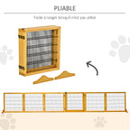 Barrière de sécurité pour chien barrière pliable à 6 panneaux avec pieds amovibles 432 x 36 x 70 cm jaune-5