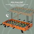 Mini babyfoot, table de baby-foot, en MDF, 22 joueurs, 2 balles, 2 panneaux de scores, 84,5L x 40l x 61,2H cm-6
