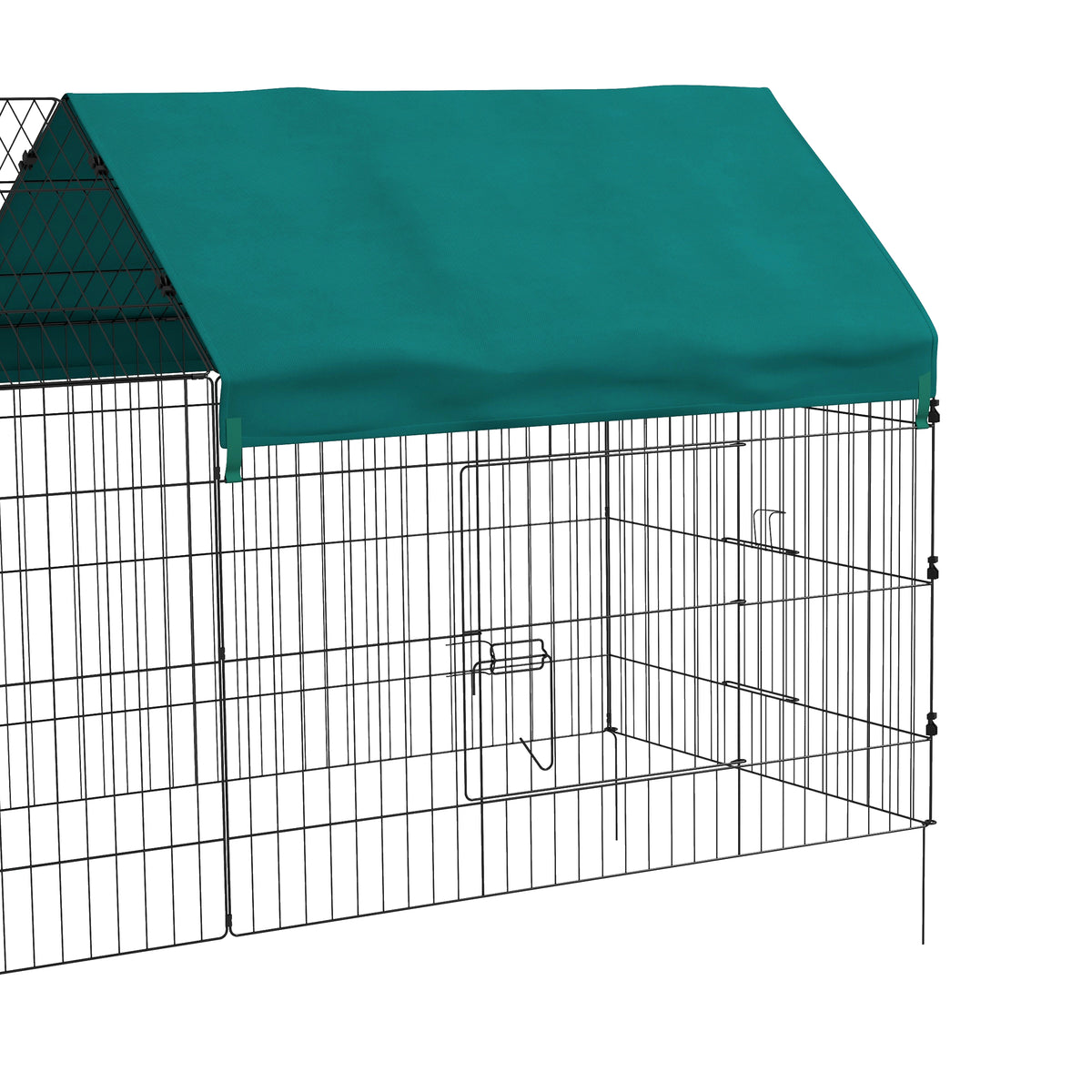 Parc enclos modulable acier avec bache pour lapins rongeurs petits animaux intérieur extérieur 220L x 85l x 103H cm-8