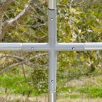 Grand enclos poulailler 10,64 ㎡ parc grillagé toit anti-UV porte verouillable 2,8 x 3,8 x 1,97 m argenté-9