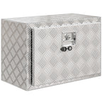 Boîte à outils pour camion en aluminium, 60,9 x 35,5 x 40,6 cm, coffre de rangement 76 L avec serrure et clés, argent-0