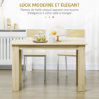 Table à manger table de cuisine design moderne avec grand plateau 2-4 personnes en bois dim. 120L x 69l x 75H cm chêne-3