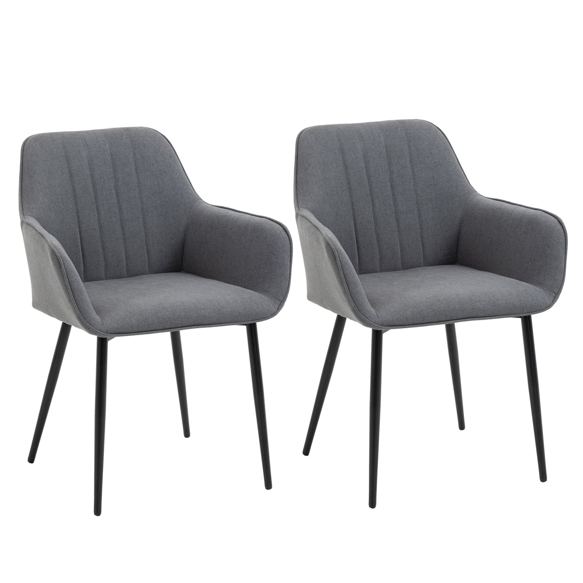 Chaises de Salle à Manger Chaises de Visiteur Design scandinave - Lot de 2 chaises - Pieds effilés métal Noir-0
