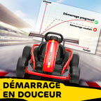Voiture électrique GoKart kart électrique pour enfants 2 x 24 V moteurs mode dérive à 13 km/h 119 x 77 x 54 cm rouge-5