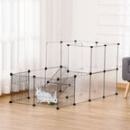 Enclos pour petits animaux design DIY cage modulable pour cochon d'Inde lapin chinchillas petits animaux domestiques 27 panneaux noir-9