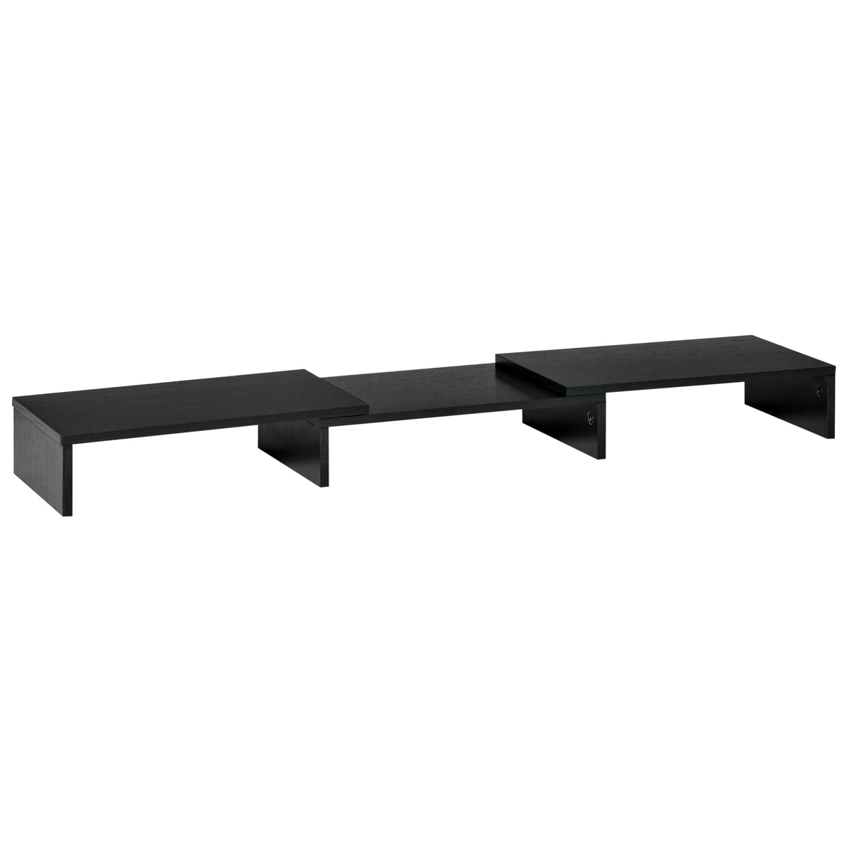 Rehausseur écran PC extensible, longueur réglable de 80-117 cm, pour ordinateur portable, ordinateur, PC, noir-0