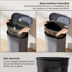 Poubelle cuisine 6L, poubelle à pédale en métal avec seau intérieur, couvercle à fermeture douce, 24,5x21,5x29,5cm, gris-4