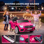 Voiture Électrique Enfants 12V Mercedes-Benz SL500, 3-5 km/h, 2 Moteurs, Télécommande 2,4G, pour 3-5 Ans, Rose-8
