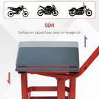 Lève moto béquille d'atelier stand moto tout-terrain moto cross supermotard hauteur réglable rouge et noir-5