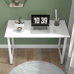 Table d'ordinateur table de salle à manger 120L x 60l x 76H cm Multifonction Grand Plateau Blanc cadre en métal-8