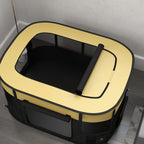 Parc pliable pour animaux de compagnie parc pour chiots en tissu Oxford avec fenêtres et portes sac de rangement jaune-8