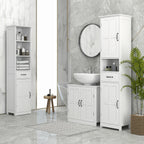 Meuble sous lavabo salle de bain meuble sous vasque avec double porte et étagère réglable, 60x30x60cm, blanc-6
