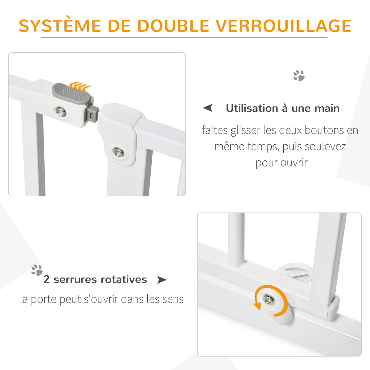 Lot de 2 barrières de sécurité barrière pour animal domestique longueur réglable escaliers couloirs portes sans perçage-3