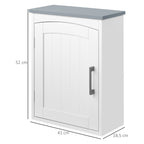 Meuble wc suspendu armoire à pharmacie murale armoire salle de bain rangement avec porte et étagère réglable - 41 x 18,5 x 52 cm - MDF - blanc-2