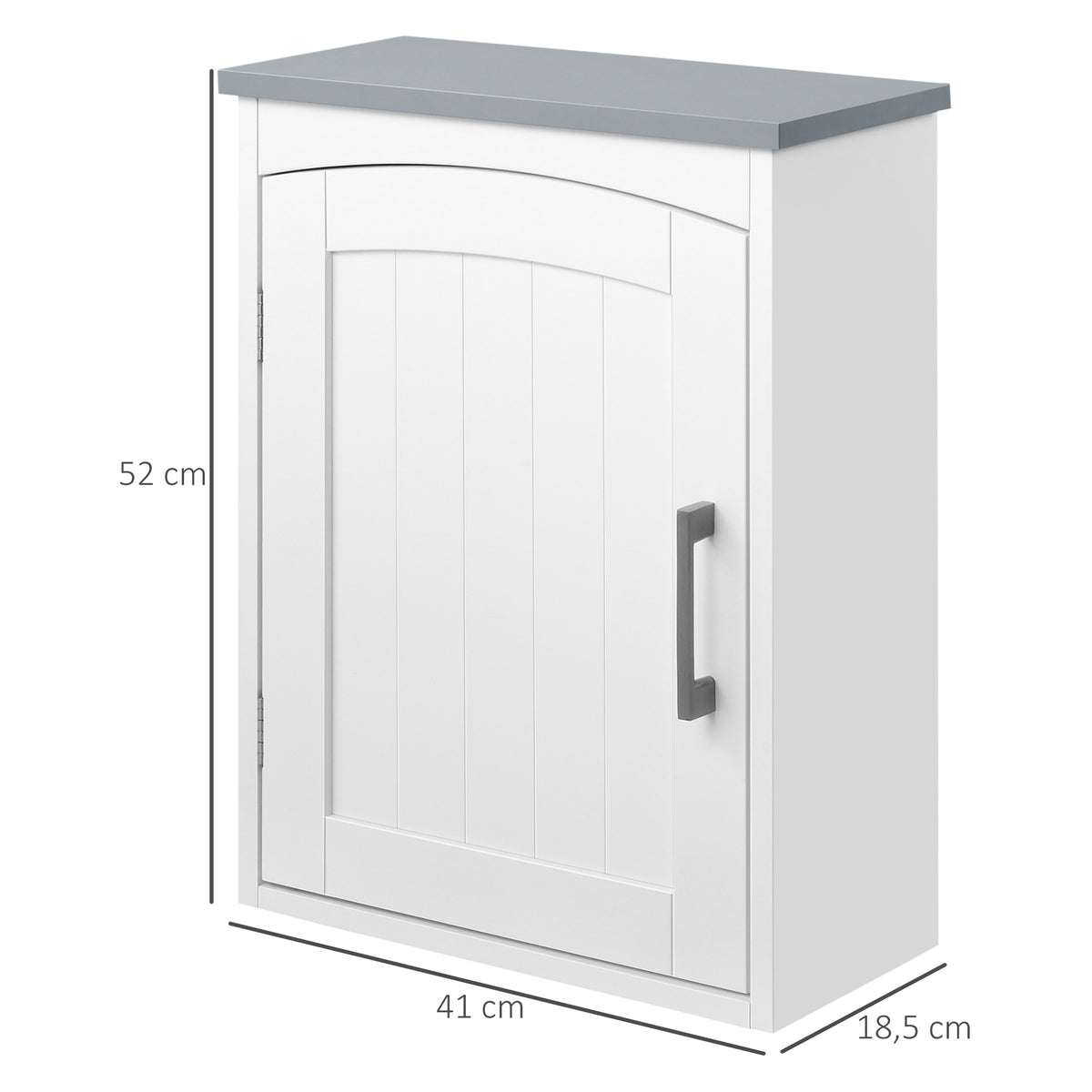 Meuble wc suspendu armoire à pharmacie murale armoire salle de bain rangement avec porte et étagère réglable - 41 x 18,5 x 52 cm - MDF - blanc-2