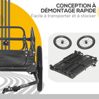 Remorque pliable pour vélo en acier roues 16 pouces charge max. 40 kg avec barre d'attelage universelle-5