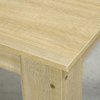 Table de salle à manger pour 6 personnes en bois aspect naturel et noir, dim. 140L x 90l x 75H cm-8