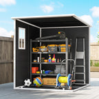Abri de Jardin en Résine Cabanon de Rangement Double Porte 3 Fenêtres et 2 Aérations Anti-UV avec Plancher 3,3 m² Gris-8