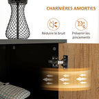 Buffet salon meuble de rangement avec 3 tiroirs et étagère réglable, pieds en acier, poignées en alliage d'aluminium-5